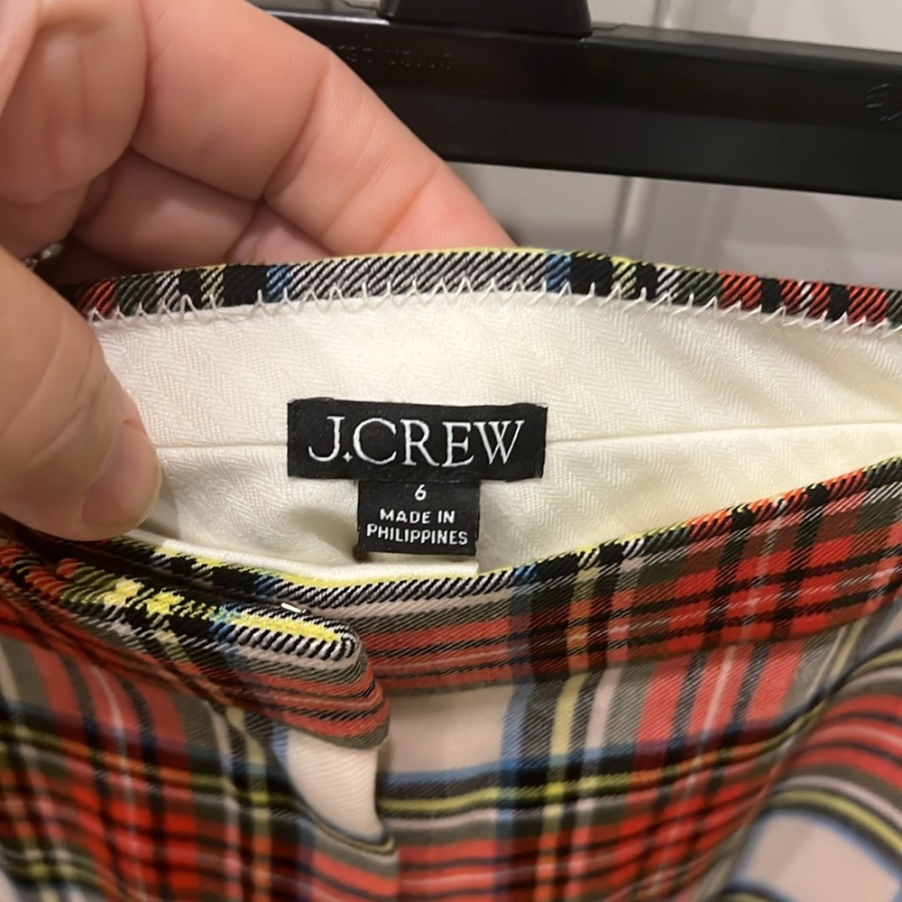 J Crew Willa cropped flare snowy Stewart tartan plaid size 6 - Picture 3 of 3